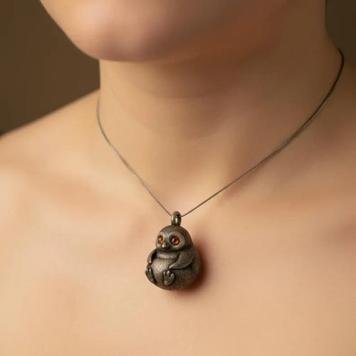 Handmade Steampunk Penguin Pendant – Antique Silver Bird Charm Necklace